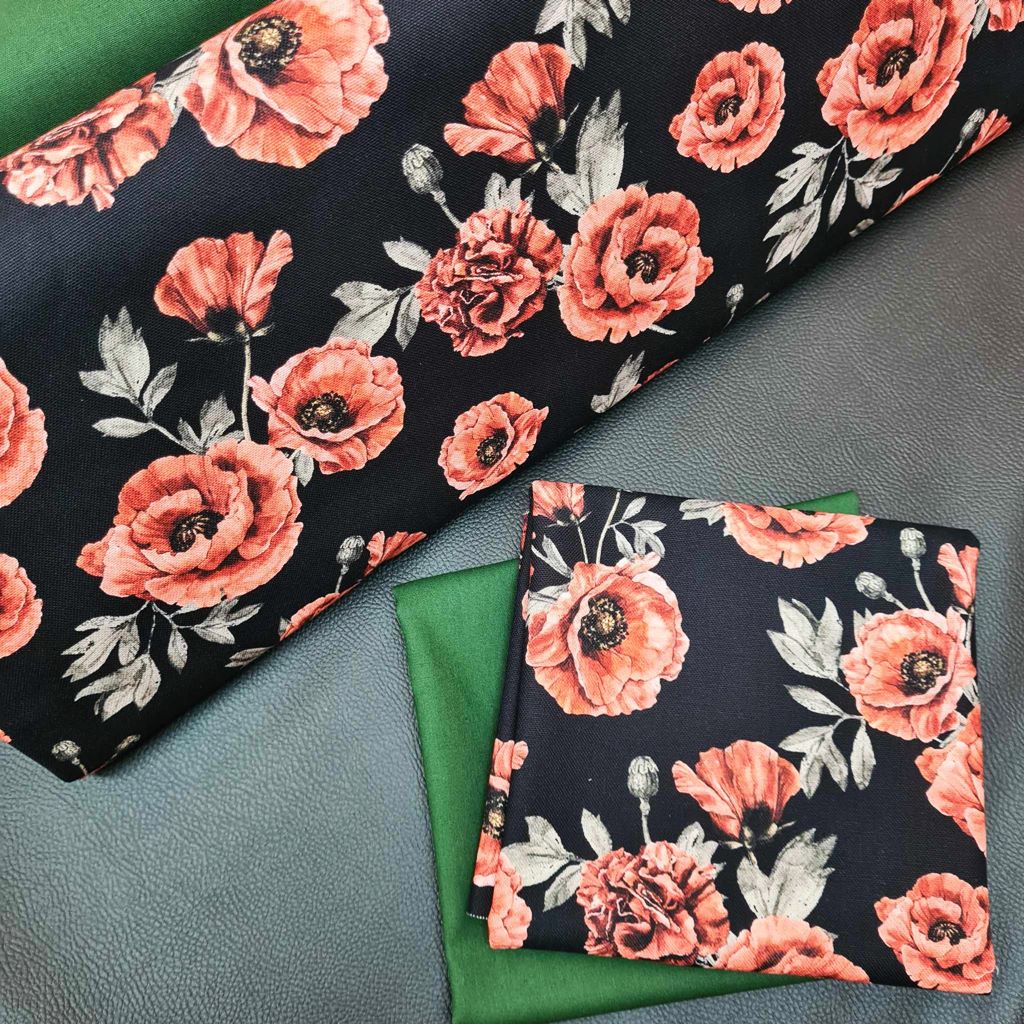 Stoffpaket  - Schnuckidu -  Taschenpaket Mohnblume