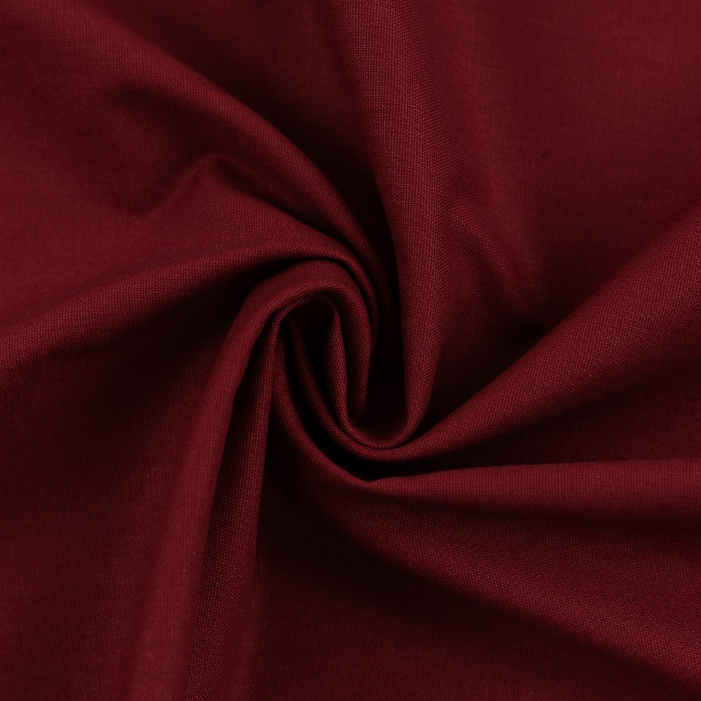 Kochfeste Baumwolle - Baumwoll Stoff - "Heide" - Uni - Bordeaux