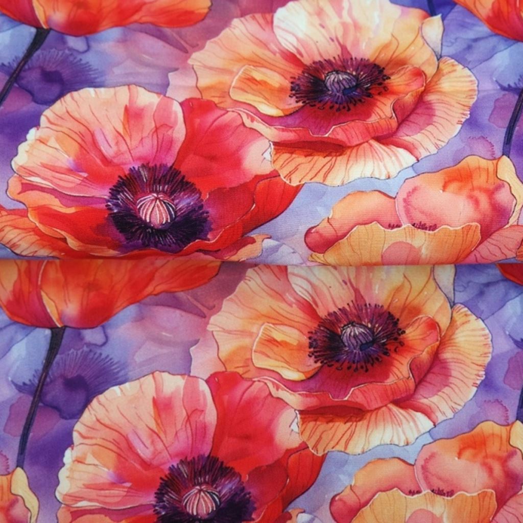 Motivjersey - Digitaldruck - Mohnblumen