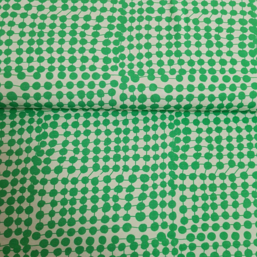 Lillestoff - Modaljersey - Motivjersey - Crazy Dots in Grün