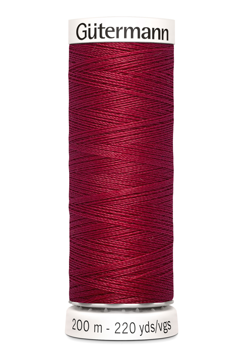Gütermann Allesnäher 200 Meter in Weinrot (384) – Hochwertiges Premium-Nähgarn aus 100% Polyester für alle Stoffe. Tiefrotes Allesnäher-Garn, reißfest und farbecht.