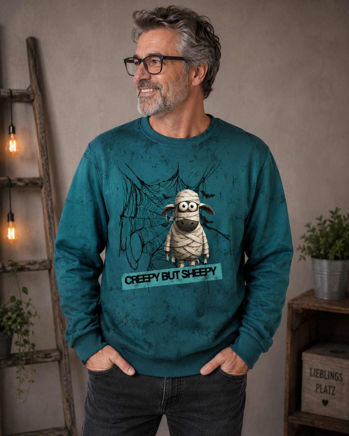 VORORDER - Panel Eigendesign  - French Terry - ca. 82x145cm - Creepy Sheepy