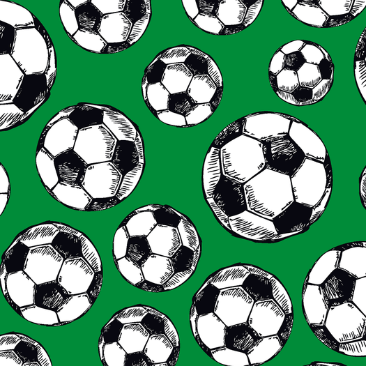 Fußball Jersey - Motivjersey - Fußbälle auf Grün