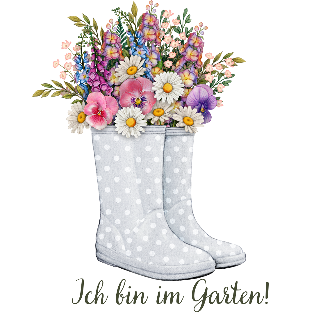 Bügelbild - Plott -  Gummistiefel Garten - 11,4cm x 14cm
