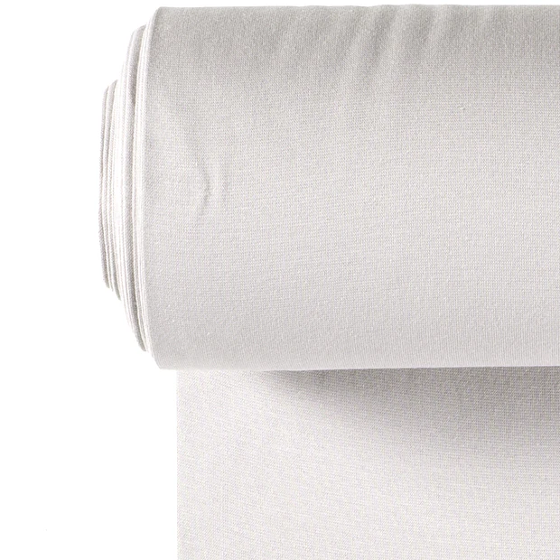 Bündchen Stoff Feinripp Uni in Hellgrau – helles Perlgrau, elastisch und formstabil