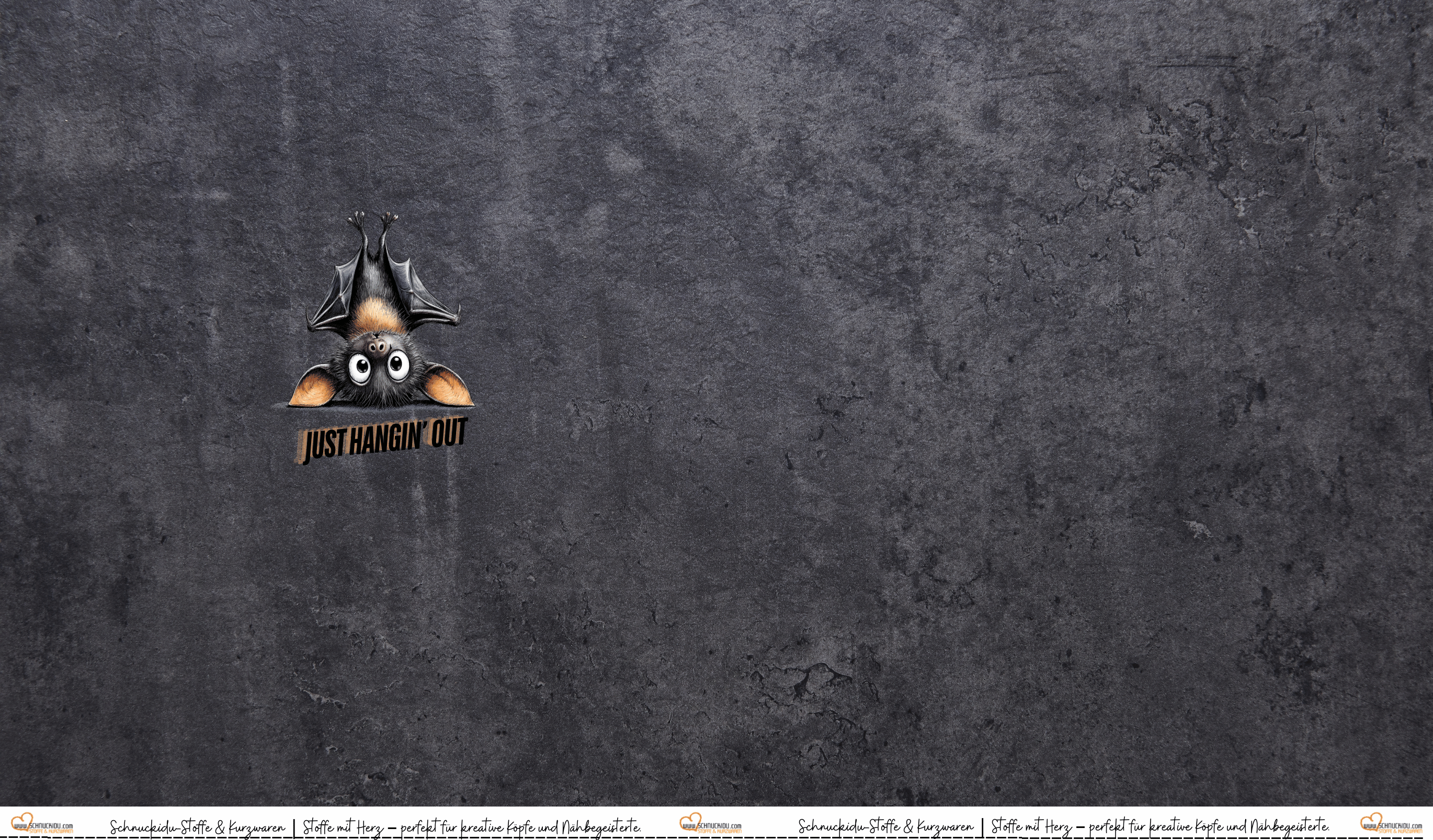 igendesign French Terry Panel "Hanging Out" – Witziges Fledermaus-Motiv, exklusive Vororder bei Schnuckidu.