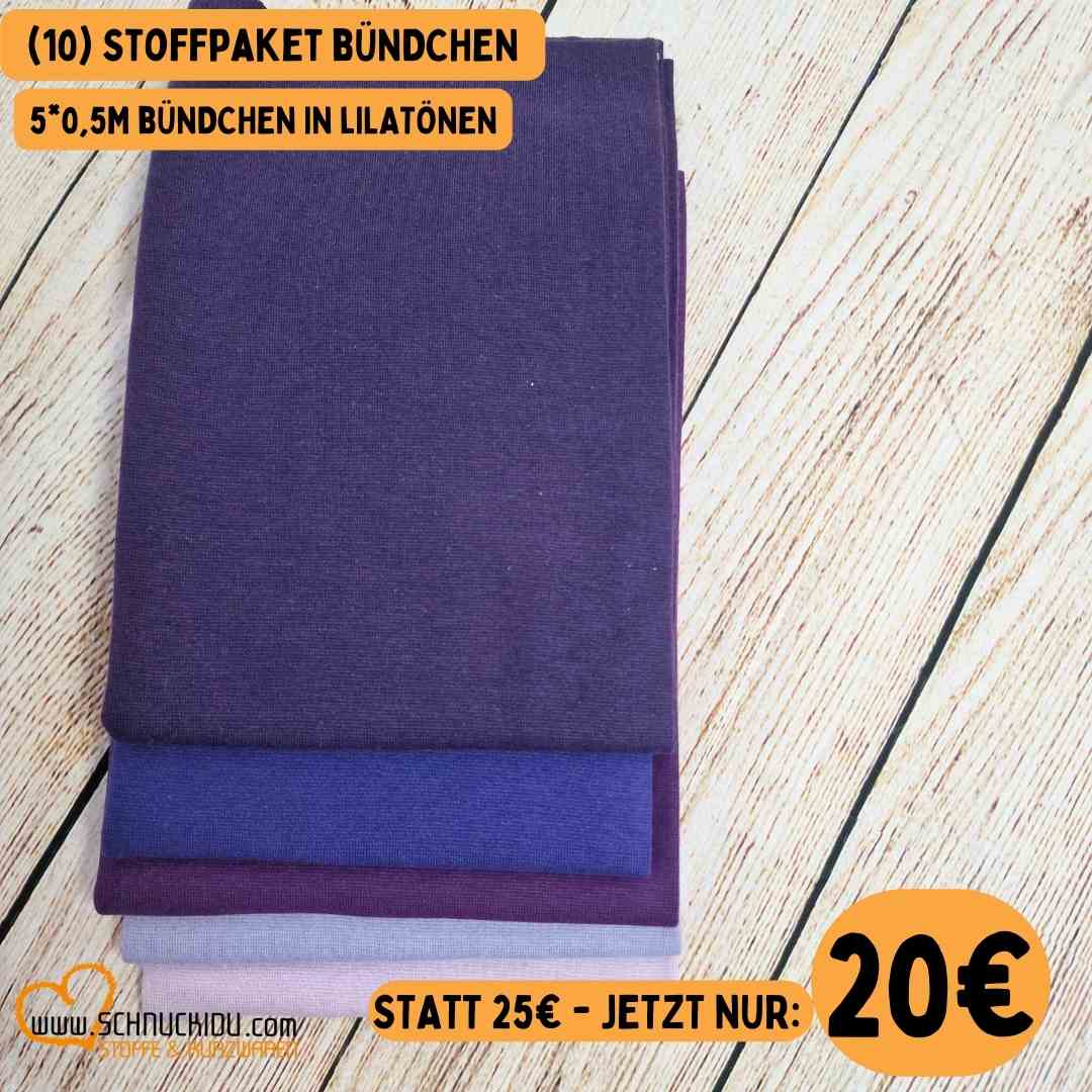 Stoffpaket - Unikat - Bündchenpaket Lila