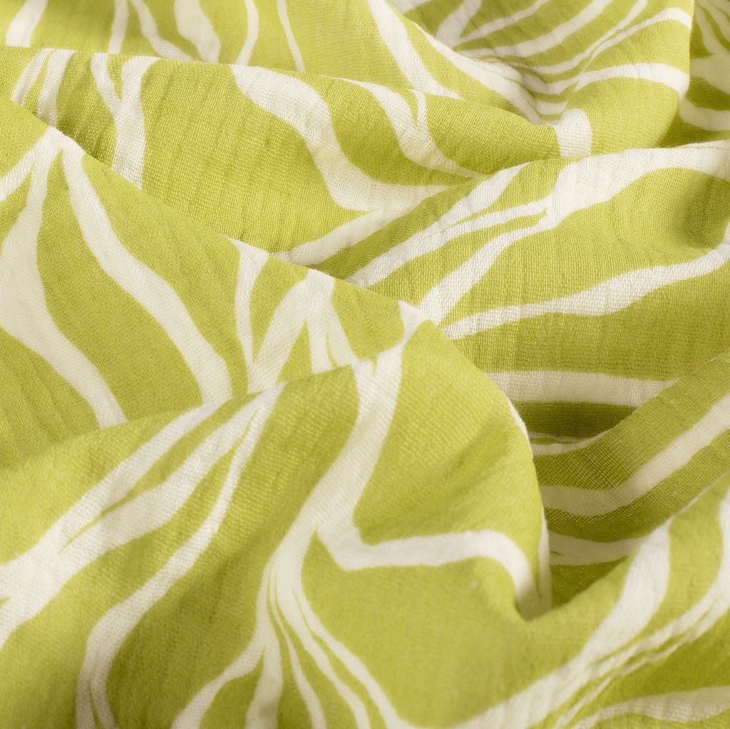 Musselin - Baumwolle - Digitaldruck - Muster in Lime