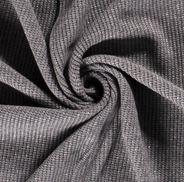 Strickstoff - Strick - Uni mit Lurex - Silber
