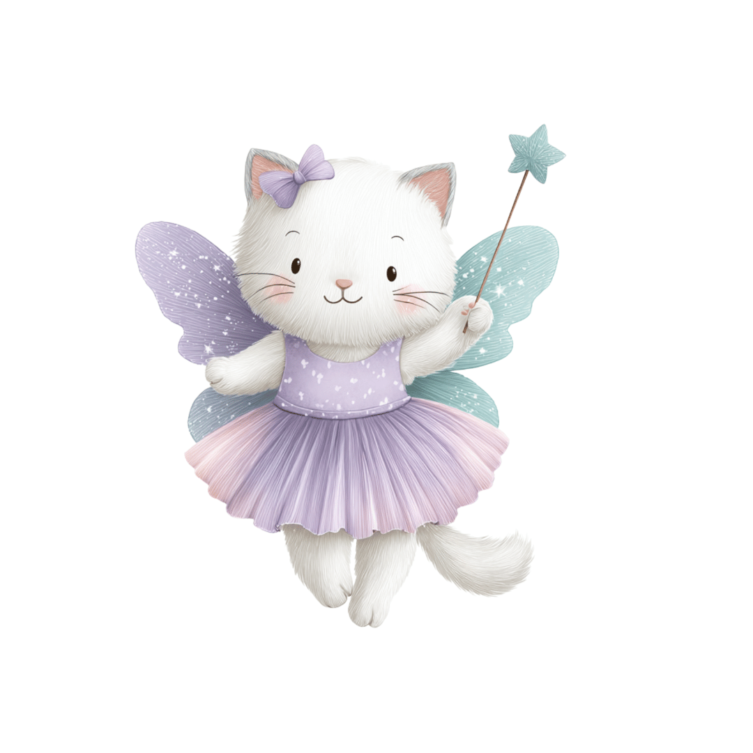 Bügelbild - Plott - Katzenfee - 10,5cm x 12,6cm