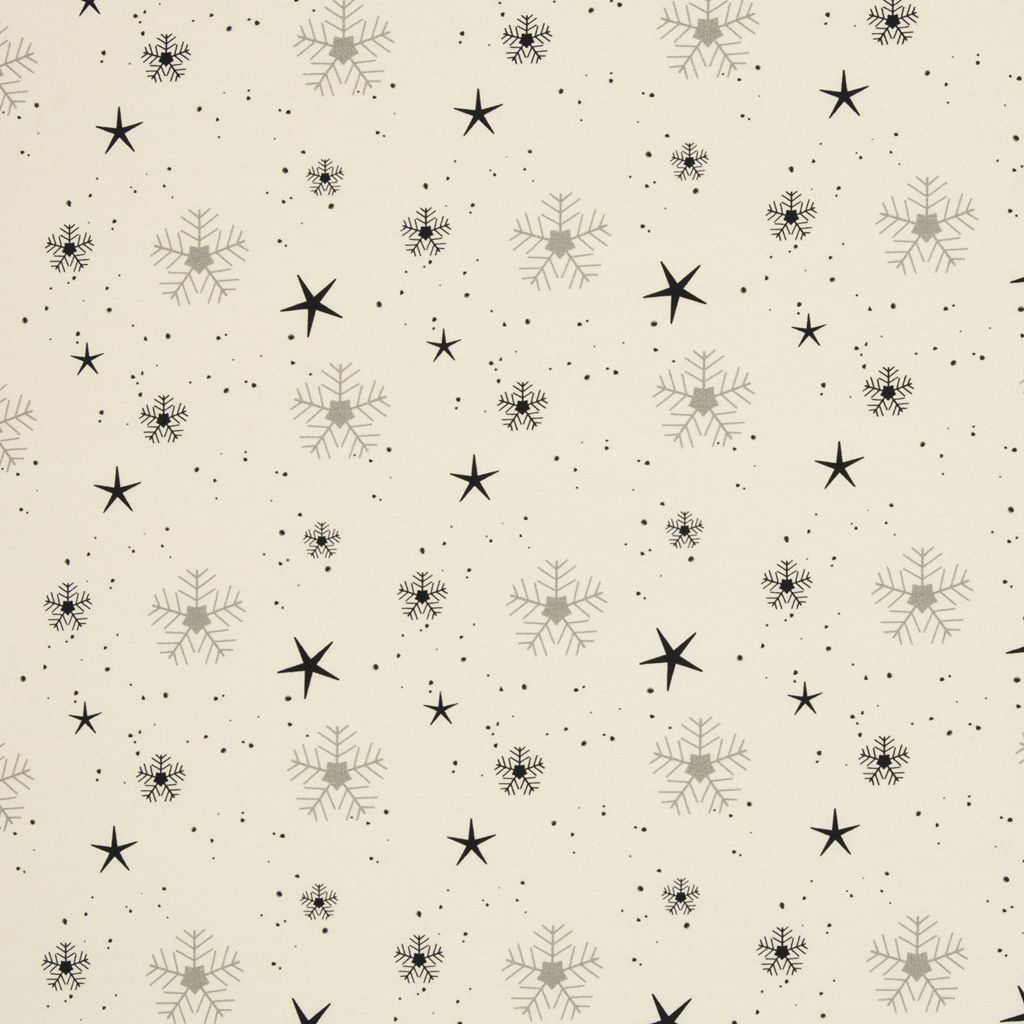 French Terry - Swafing - Funtarktis by Sabine Marschall - Schneeflocken auf Ecru French Terry - Swafing - Funtarktis by Sabine Marschall - Schneeflocken auf Ecru