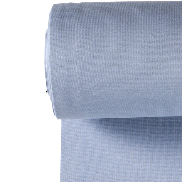 Helles blaues Feinripp-Bündchen Uni – elastisch und formstabil