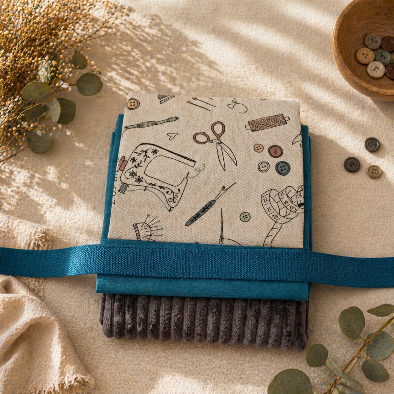 Taschenpaket Nähzubehör mit Canvas, Webware, Cord Wanja und Gurtband für DIY Taschen von Schnuckidu