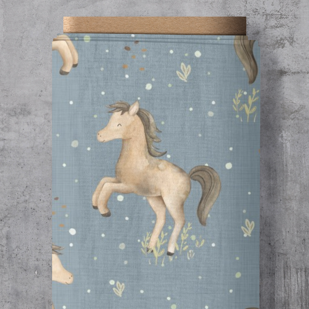 VORORDER - Eigendesign - Pferdchen auf Jeansblau