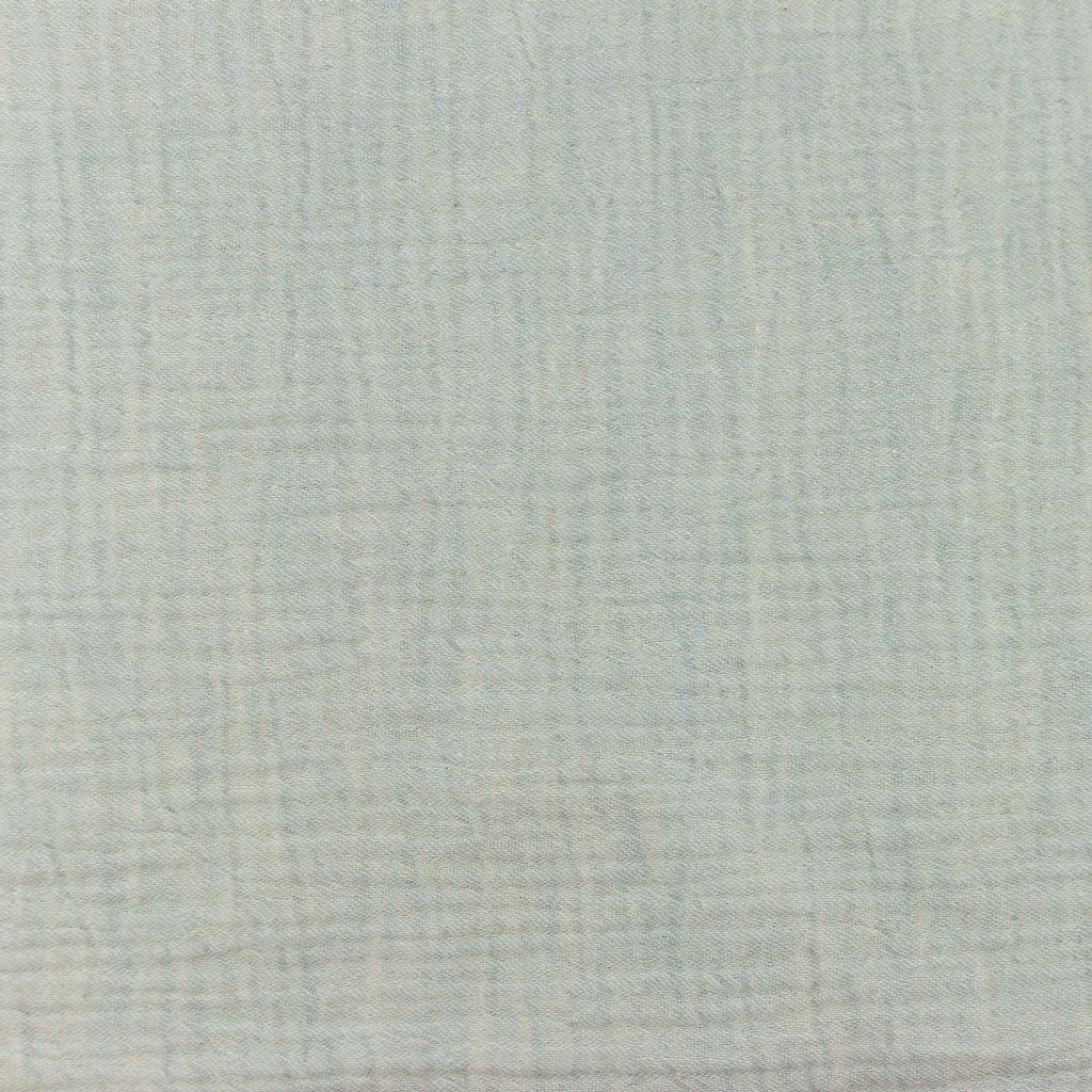 Weicher Musselin Double Gauze Stoff in Melange Hellblau aus 100% Baumwolle, ca. 140g/m² Mullstoff mit Öko-Tex Standard 100 Zertifizierung für Babykleidung und Accessoires