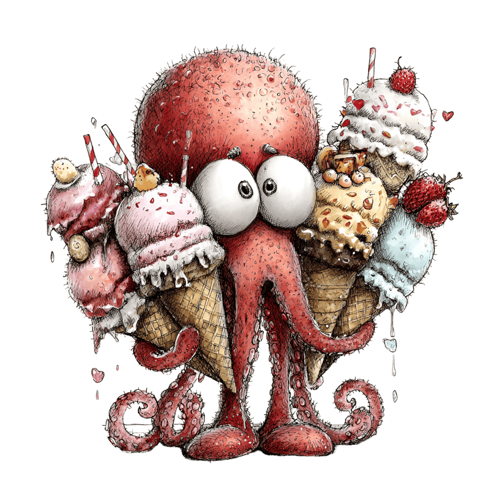 Bügelbild - Plott - Snacktopus - 13,5cm x 13,5cm