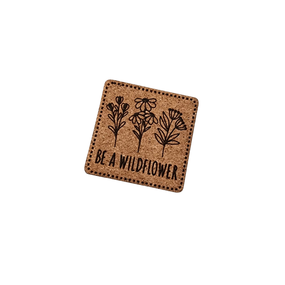 Label - Kork - Braun - 4cm x 4cm - Be a Wildflower