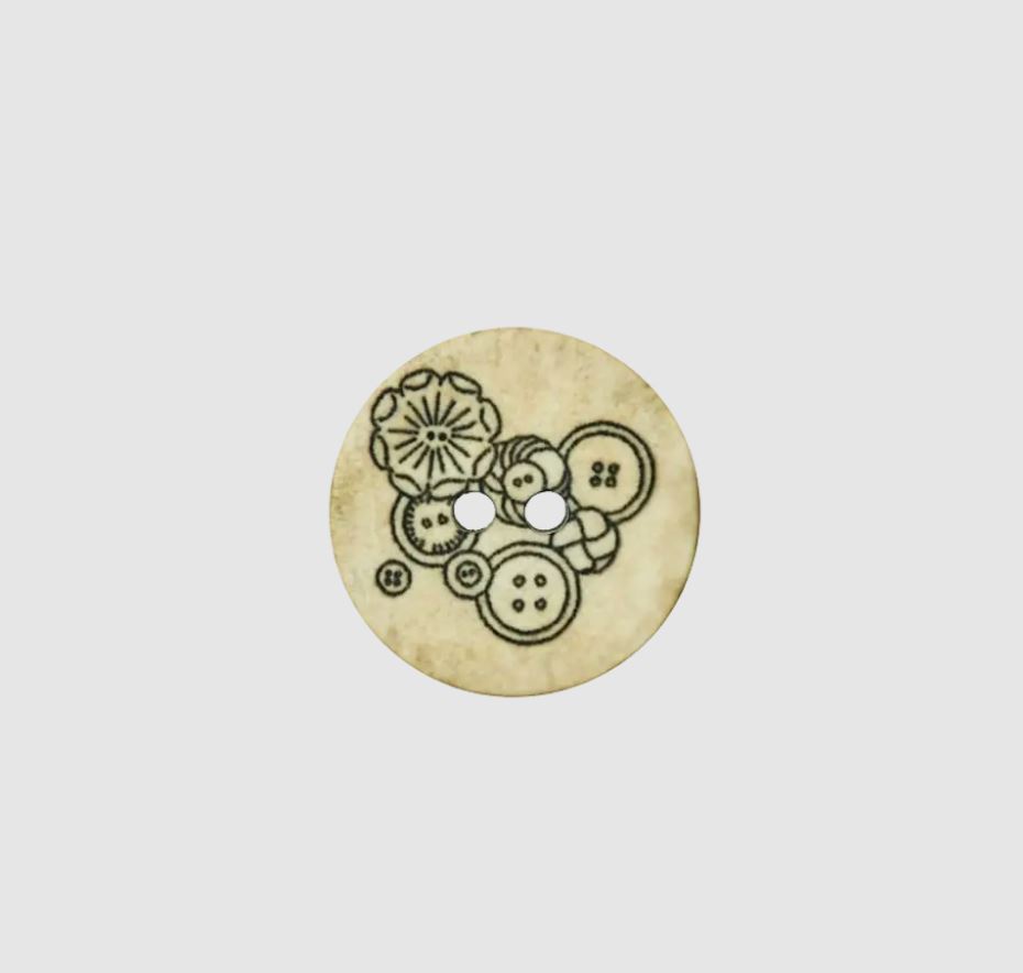 Knopf - Polyesterknopf - 2 Loch - 18mm -  Knopfmotiv