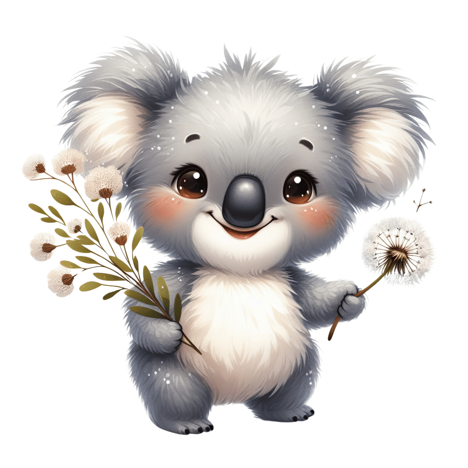 Bügelbild - Plott - Koala und Pusteblume - 12,3cm x 11,5cm