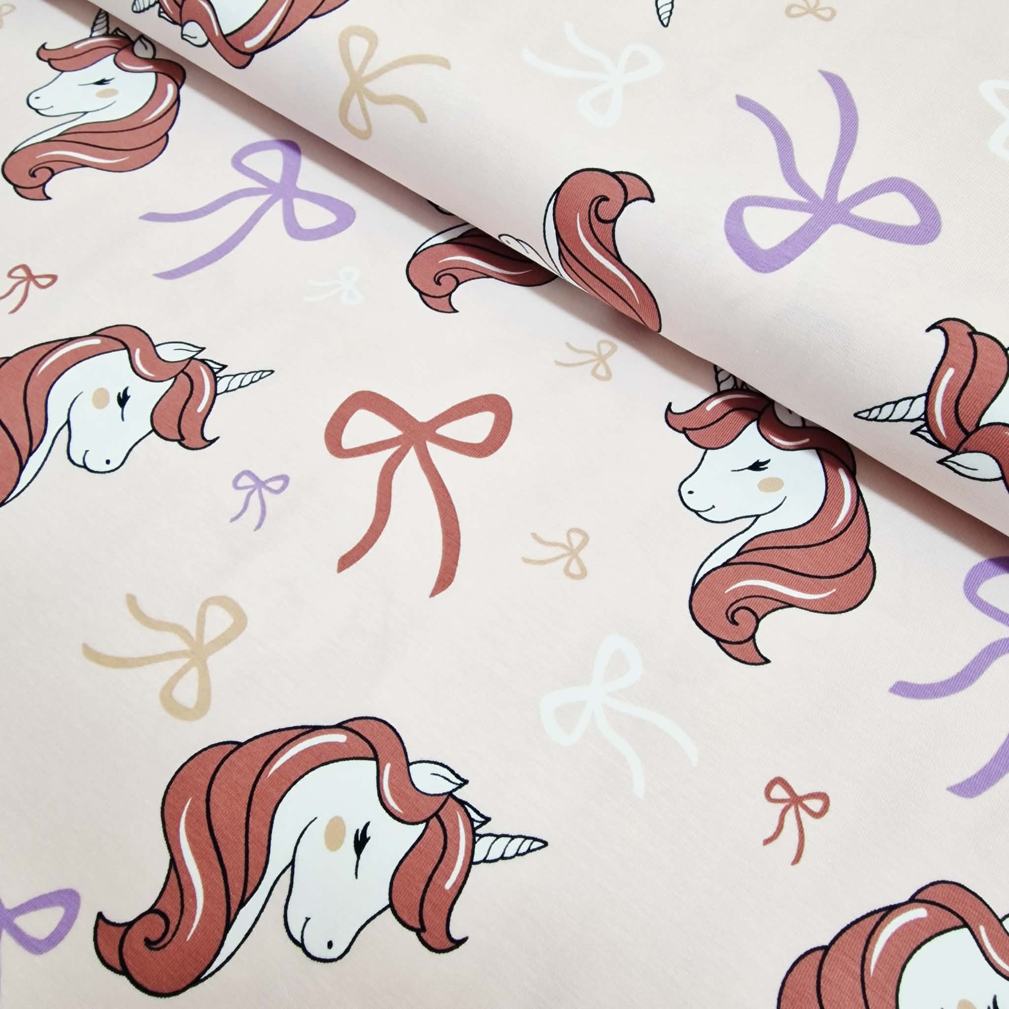  Motivjersey - Digitaldruck - Einhorn auf Rosa