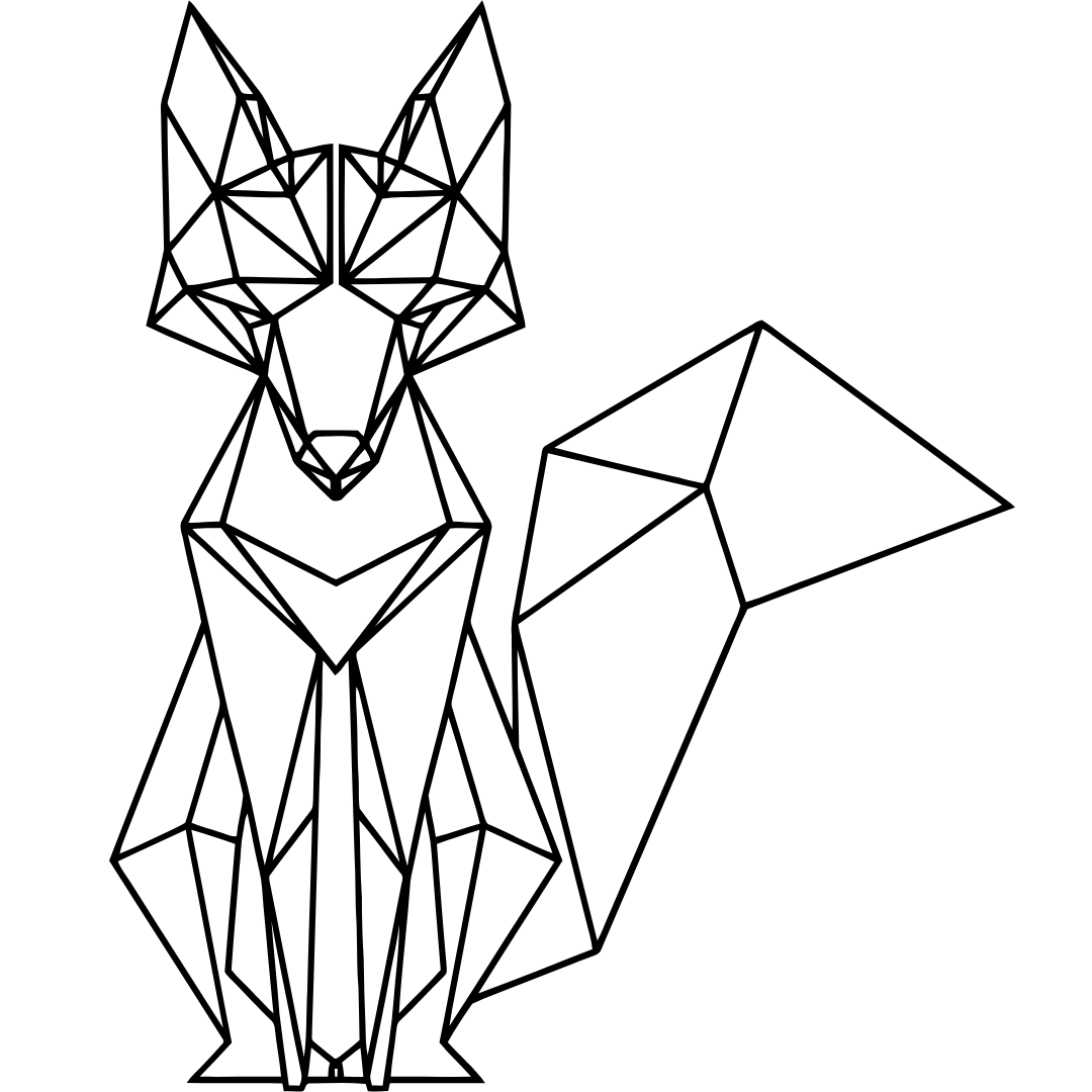 Bügelbild - Plott - Geometrischer Fuchs - 10,3cm x 12,4cm 