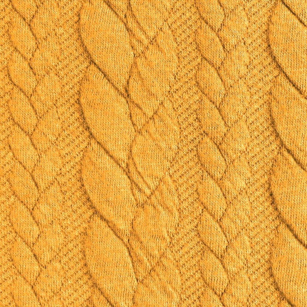 Jacquardjersey - Edles Zopfmuster - Ocker Stoffrest 140cm