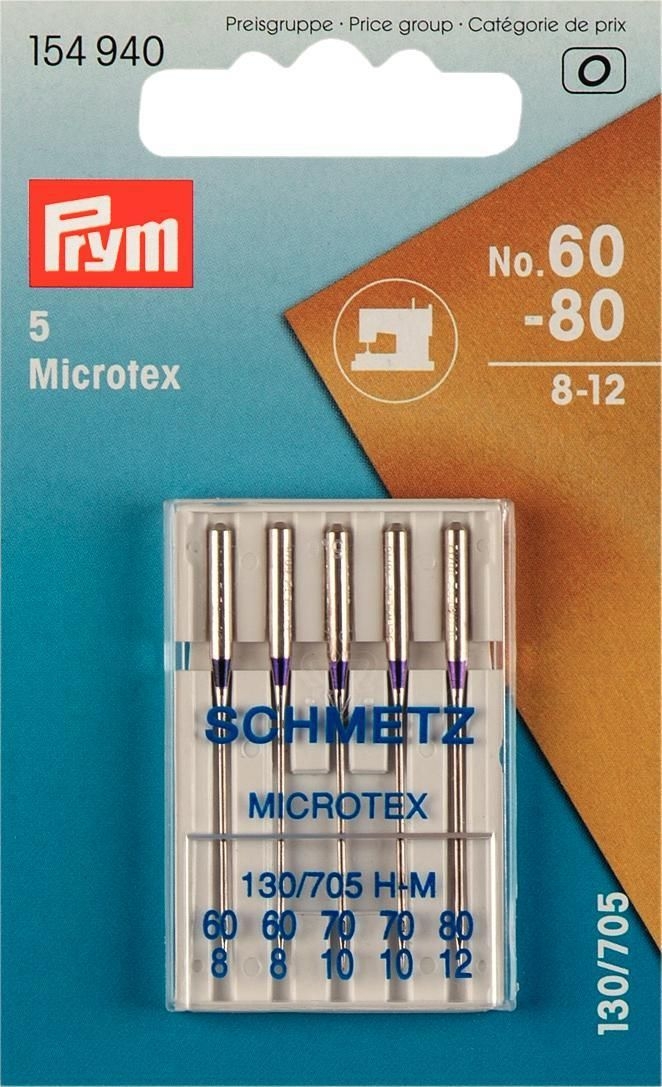 Prym Nähmaschinennadeln 130/705 Microtex 60-80