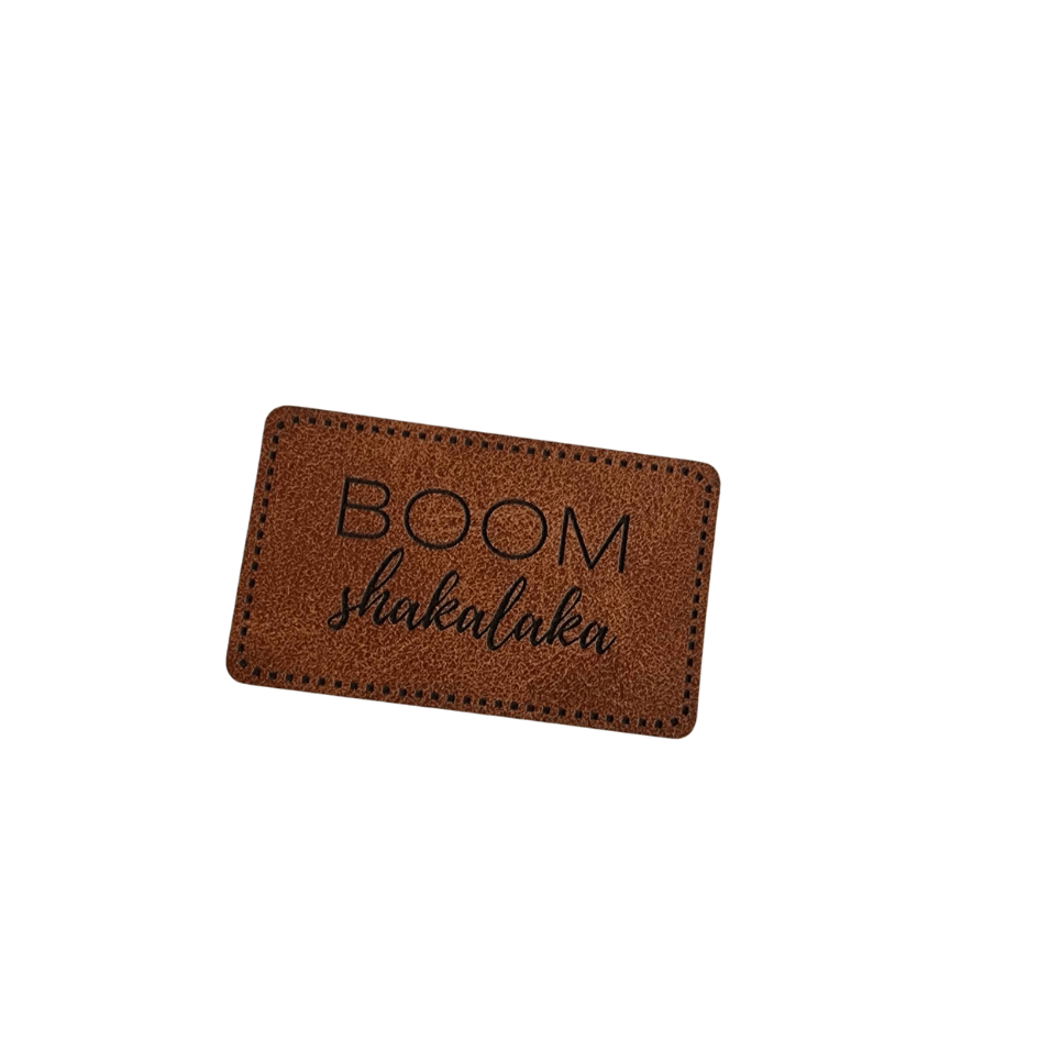 Label - Kunstleder - Braun - 5cm x 3cm - BOOMshakalaka
