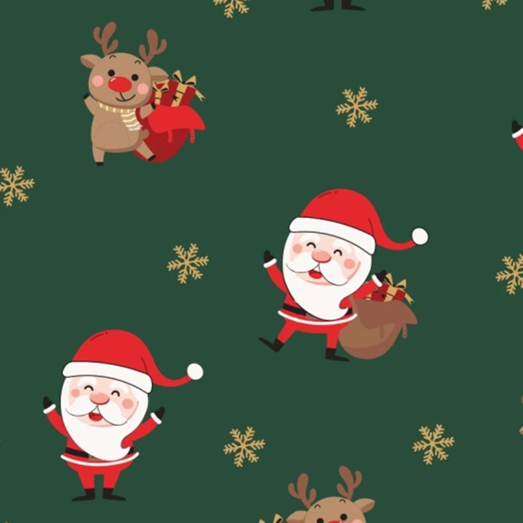 Sweat angeraut - Sweat Stoff - Weihnachten - Weihnachtsmann und Rentier