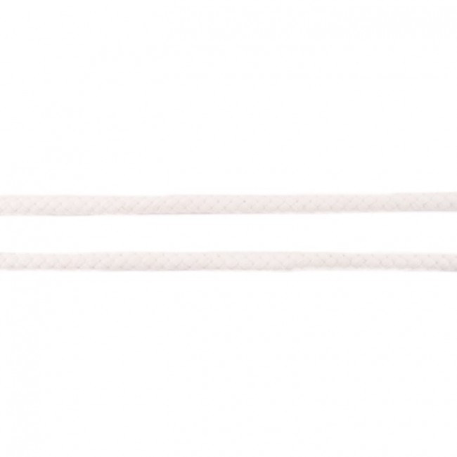 Hochwertige doppelt gewebte Baumwollkordel in Offwhite (Naturweiß), 8mm Durchmesser, weiche Meterware für Kapuzenpullover, Hosen und zeitlose Nähprojekte.