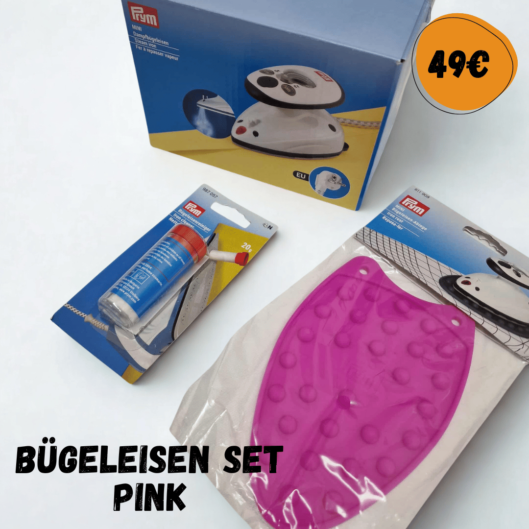 Sparset - Prym Dampfbügeleisen - SET mit Ablage und Reiniger - pink
