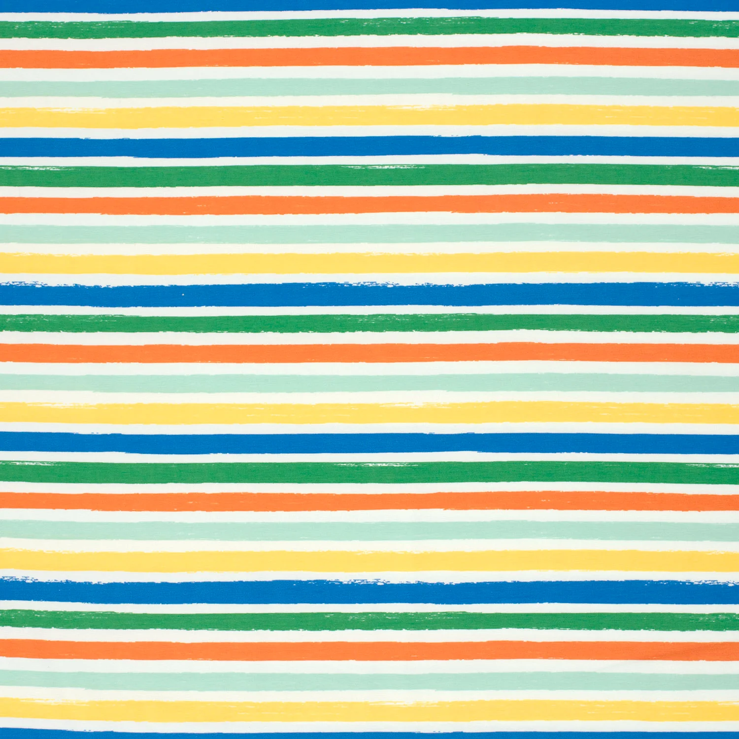 Farbenfroher Motivjersey mit lebendigen, bunten Streifen im hochwertigen Digitaldruck, 95% Baumwolle, 5% Elasthan, weich & elastisch für fröhliche Kinderkleidung und modische Accessoires