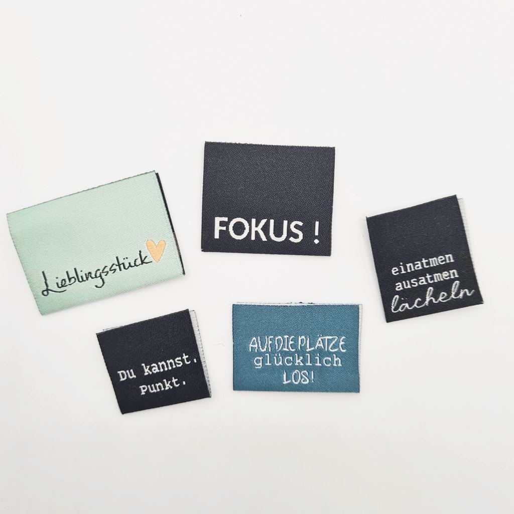 Label  - Label Set by UNIKATI - Webetiketten - 5 Stück - FOKUS Bunt
