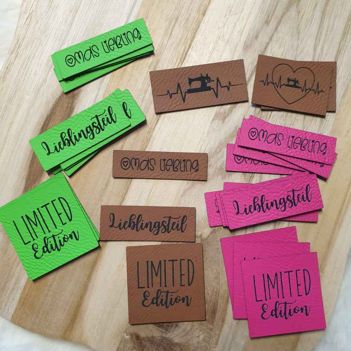 Wunsch Label personalisiert - Individuelle Kunstleder-Nählabels – personalisiert & vegan