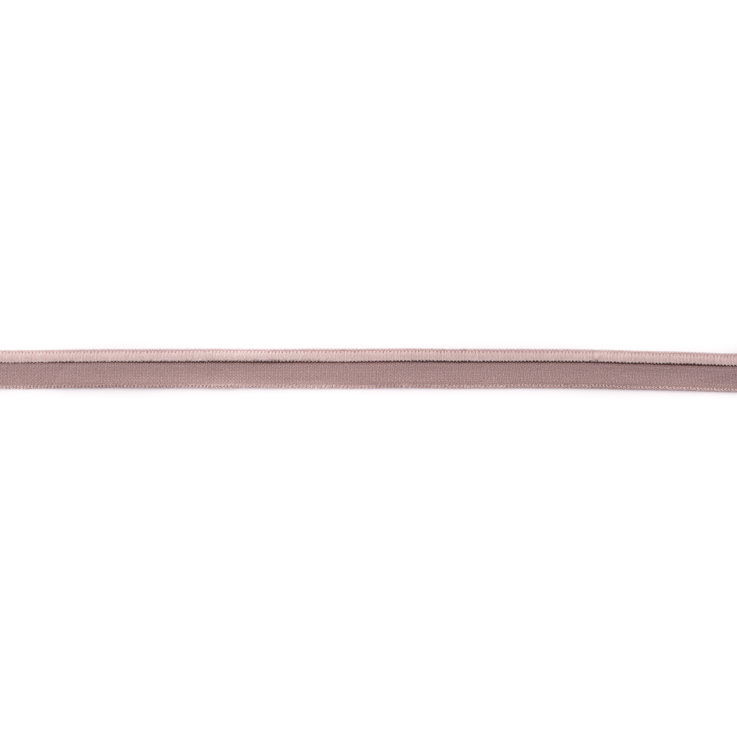 Elastisches Paspelband in Taupe, 10mm Breite, hochwertige Meterware aus Polyamid-Mix für Lingerie, Loungewear und flexible Konturen.