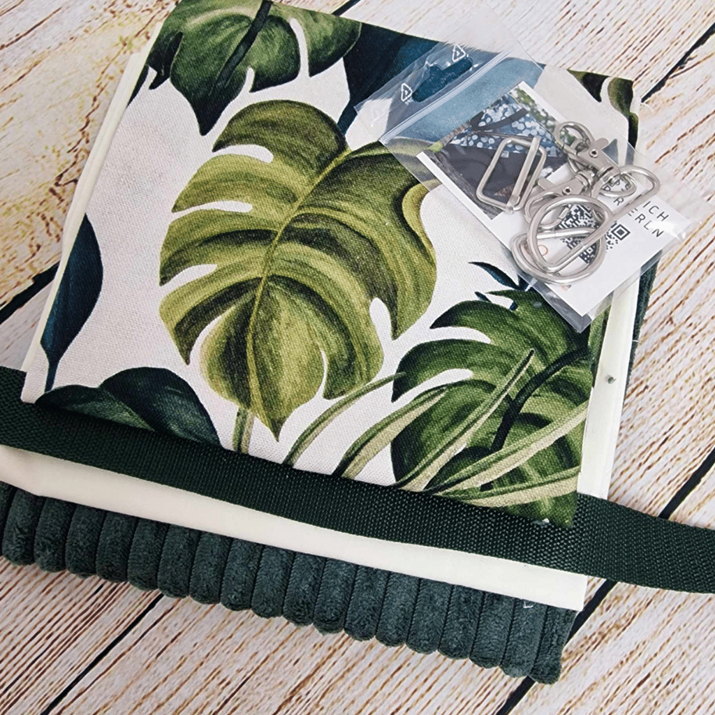 Stoffpaket  - Taschenpaket - Cord - Monstera