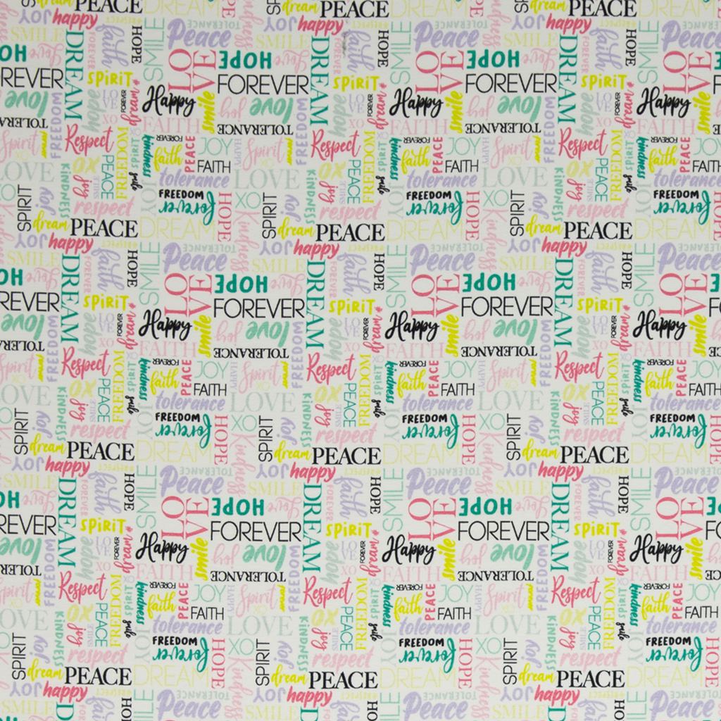 Motivjersey - Digitaldruck - Happy Love & Peace by lycklig design - Schriftzüge