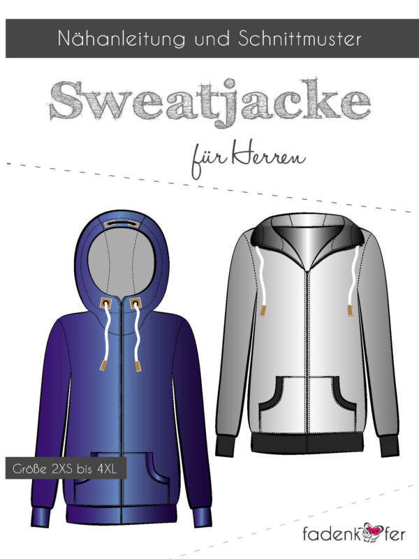 Papierschnittmuster Fadenkäfer - Sweatjacke Herren