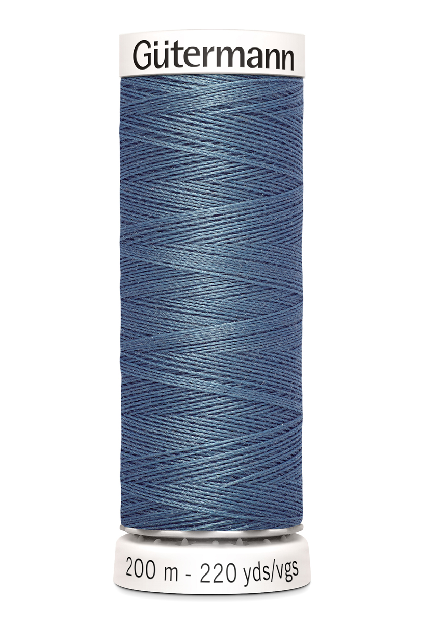 Gütermann Allesnäher 200 Meter in Jeansblau (76) – Hochwertiges Premium-Nähgarn aus 100% Polyester für alle Stoffe. Denim-blaues Nähgarn, reißfest und farbecht.
