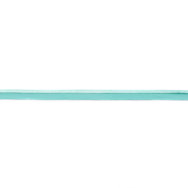 Elastisches Paspelband in edlem Dunkelmint, 10 mm Breite, hochwertige Materialmischung mit Lycra, ideal für Jersey-Kleidung, Sportmode und modische Akzente.