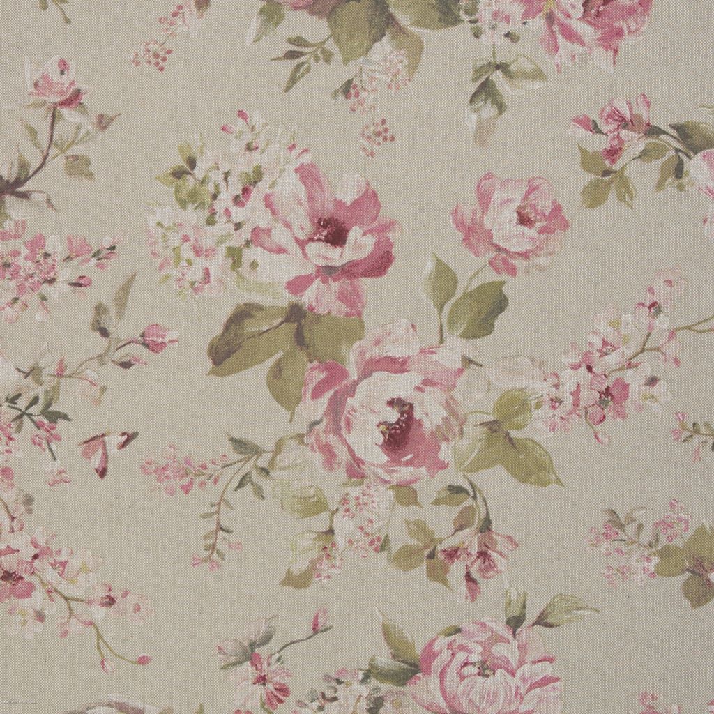 Hochwertiger Swafing Canvas "Aachen" in edler Leinenoptik mit floralem Blüten-Muster, 80% Baumwolle, 20% Polyester, robust & dekorativ für Taschen, Kissen und Heimtextilien