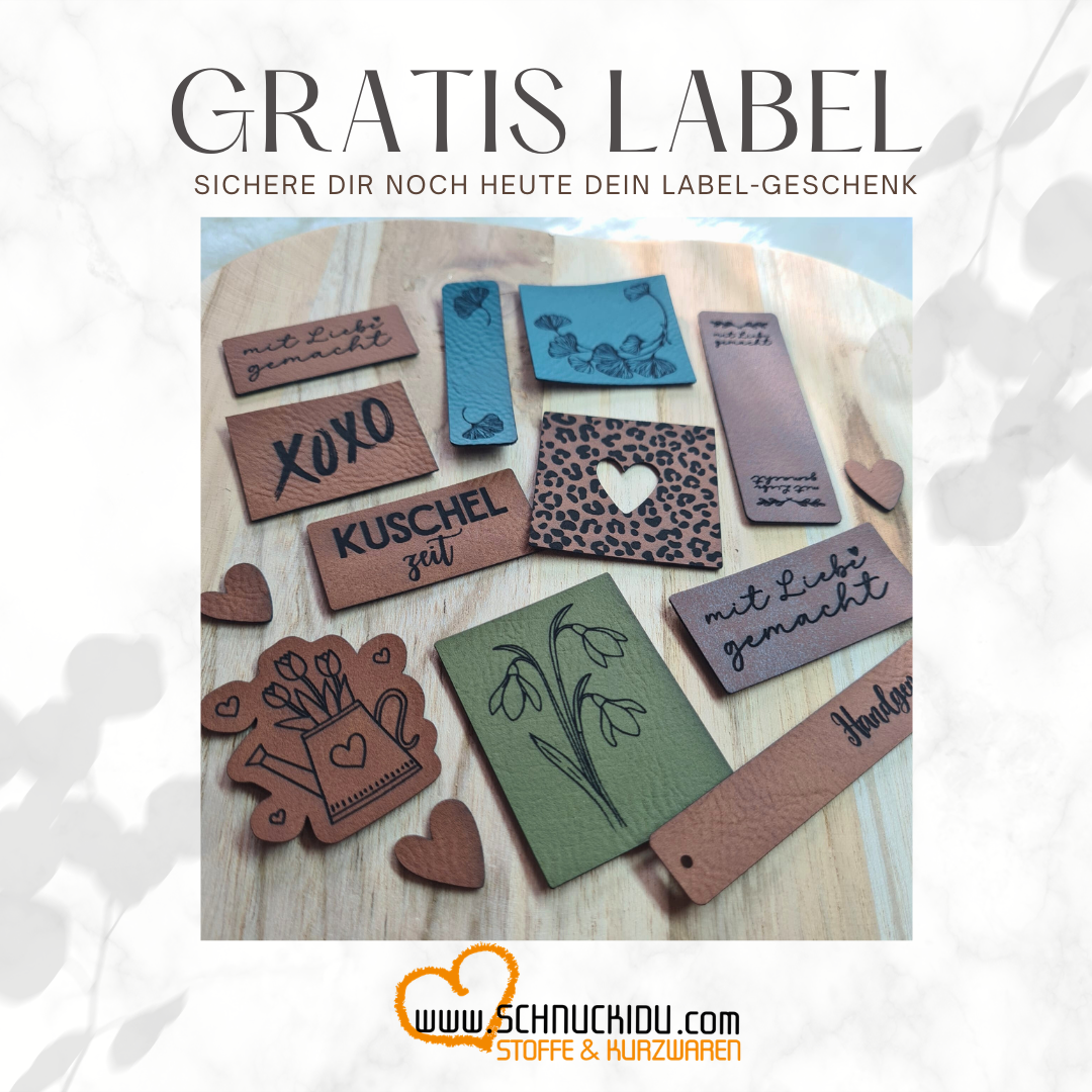 1 Kunstleder Label Gratis ab 25€ Einkaufswert - Einfach in den Warenkorb legen