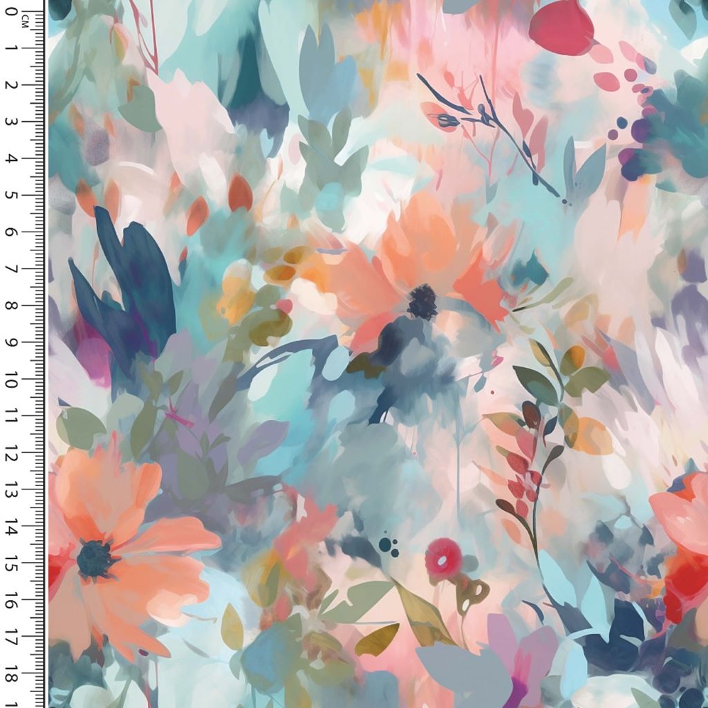 Motivjersey - Digitaldruck -  Painted Flowers