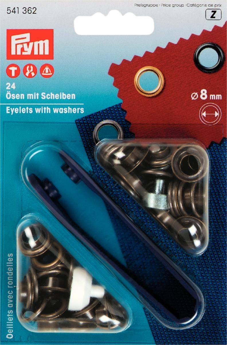 Prym - Ösen und Scheiben MS 8.0 mm altmessing
