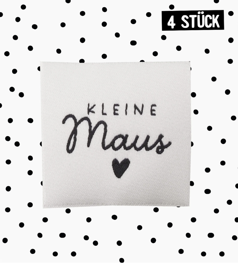 Weblabel - Paul & Clara - Kleine Maus - Weiß - 4 Stück