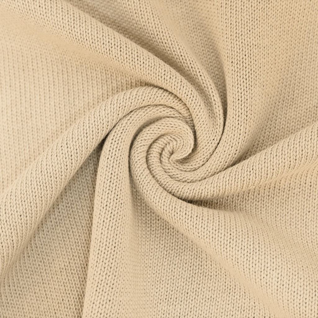 Strickstoff - Baumwollstrick - Uni - Beige