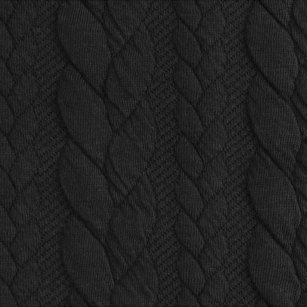 Jacquardjersey - Edles Zopfmuster - Schwarz