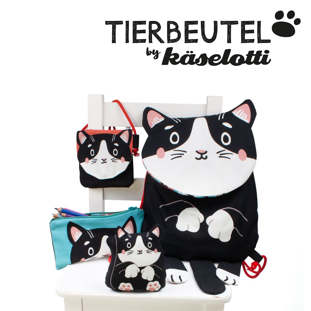 Canvas - Taschen Panel - Tierbeutel by käselotti - 80cm x 150cm - Katze