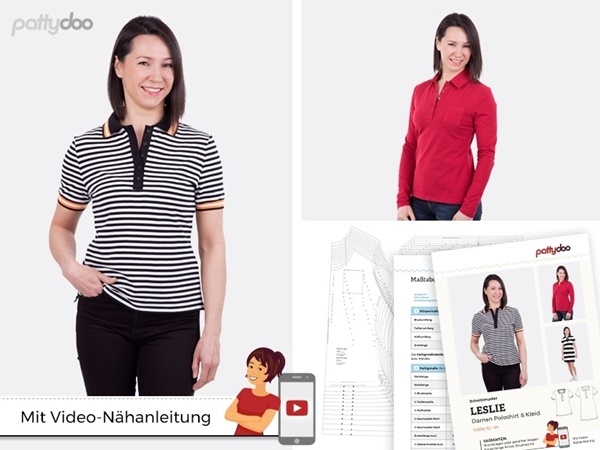 Pattydoo - Schnittmuster „Leslie“ Damen Poloshirt & Kleid by pattydoo   