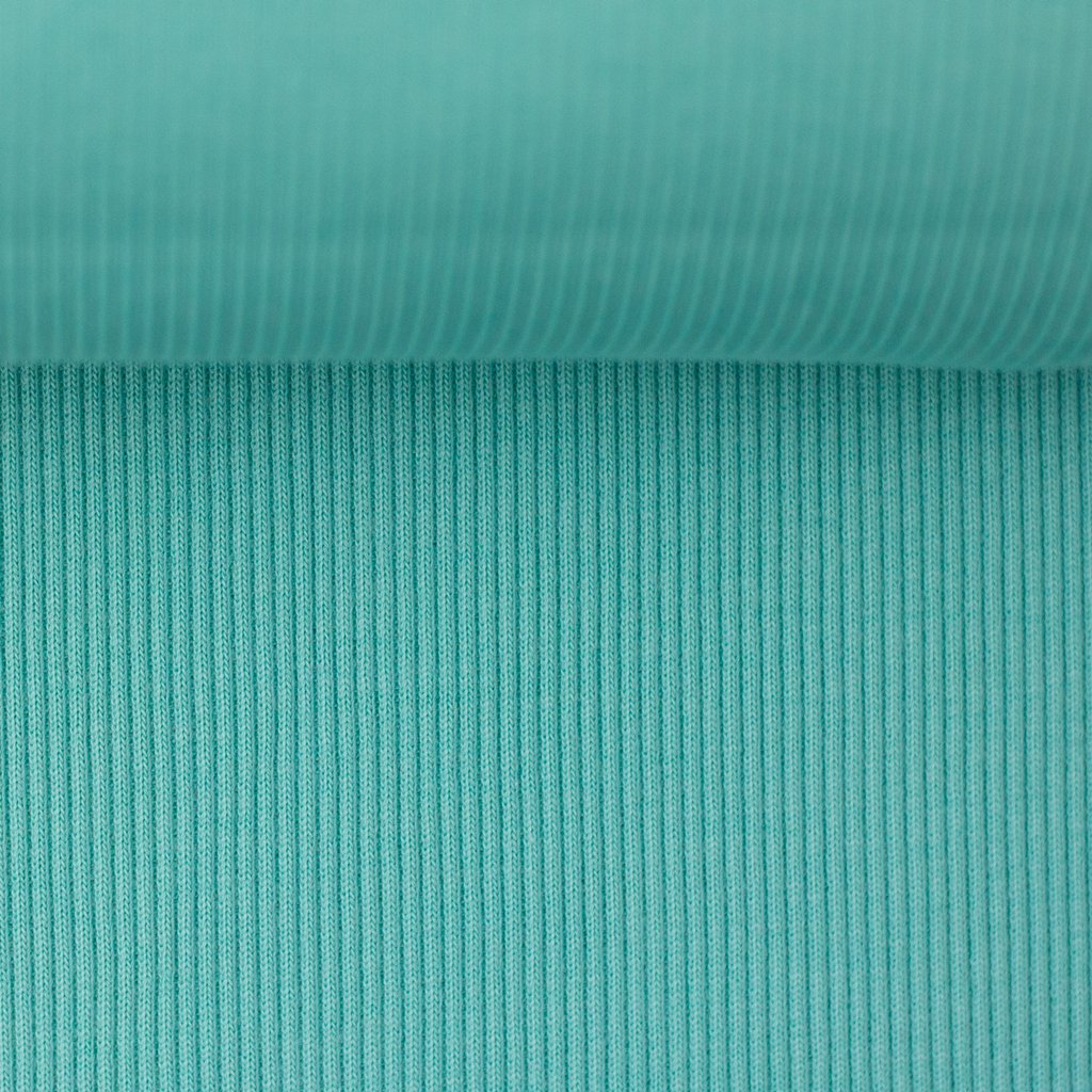 Türkisfarbenes Rippbündchen Tessa von Swafing mit grober 2x2 Rippstruktur